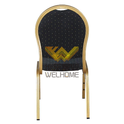 High quality Metal stackable banquet chair with fabric seat for rental